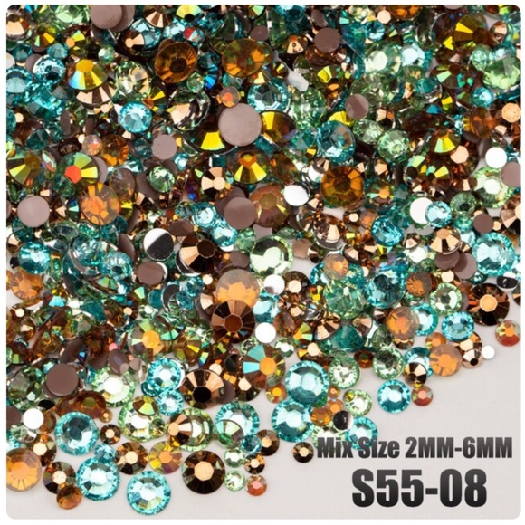 Flatback Rhinestones, Resin, 5 bags, 100g each mixed sizes 2mm-6mm - Picture 9 of 11